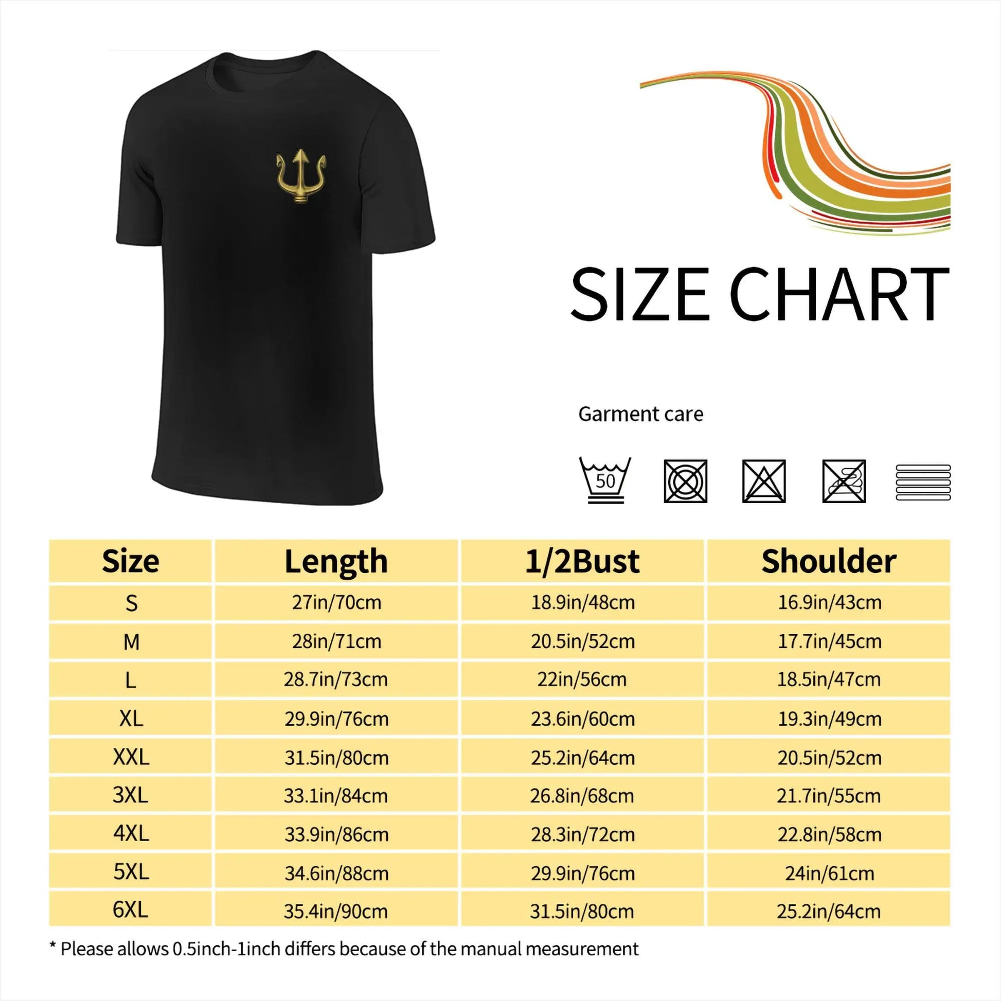 T-shirt Noir "Trident Gold" – Werenoi